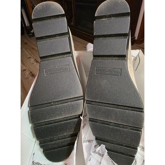 Karl Lagerfeld Paris Bri Loafer Flats Slip On Shoes Cream Rhinestone Womens 10 M - Picture 14 of 16